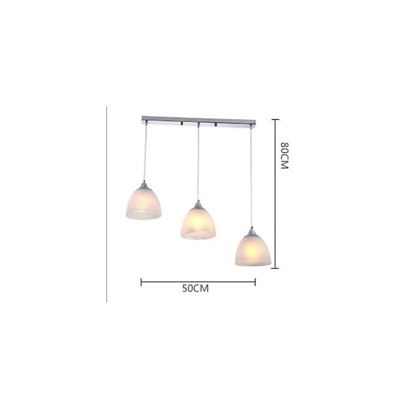 Lámpara colgante moderna con dosel oblongo y copa de vino de tres luces