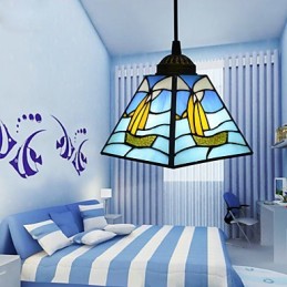 Lámpara colgante de cristal de colores, contemporánea y minimalista, estilo mediterráneo, con un solo cabezal, con forma de línea de vela.