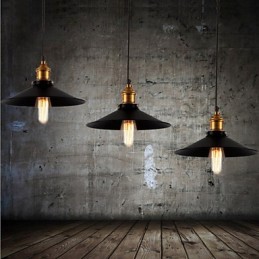 Lámpara colgante clásica retro de estilo europeo, lámpara colgante de metal con diámetro de bombilla