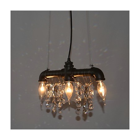 Lámpara colgante creativa de tres luces de estilo norteamericano con diseño de tubería Lámpara colgante creativa de tres luces de estilo norteamericano con diseño de tubería