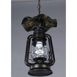 Lámpara colgante de latón vintage con 1 luz