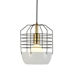 Lámpara colgante mini con diseño de telaraña artística, 1 luz, acabado moderno y sencillo, acero al carbono, color negro, blanco, verde y rojo.