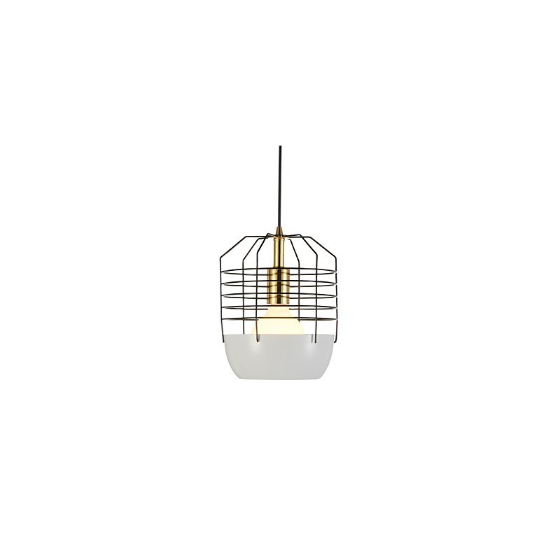 Lámpara colgante mini con diseño de telaraña artística, 1 luz, acabado moderno y sencillo, acero al carbono, color negro, blanco, verde y rojo.