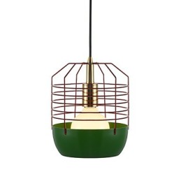 Lámpara colgante mini con diseño de telaraña artística, 1 luz, acabado moderno y sencillo, acero al carbono, color negro, blanco, verde y rojo.