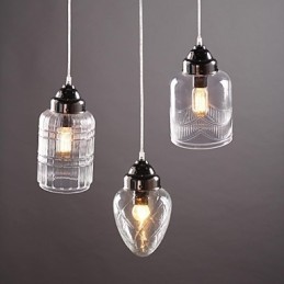 Lámpara colgante de comedor moderna, contemporánea, tradicional, clásica, vintage, estilo campestre, de níquel y vidrio.