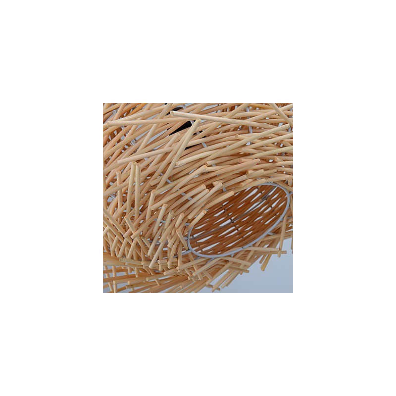 Lámpara de araña estilo mini linterna de madera de bambú