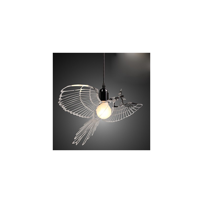 Lámpara colgante de acero inoxidable con forma de pájaro y decoración moderna y creativa