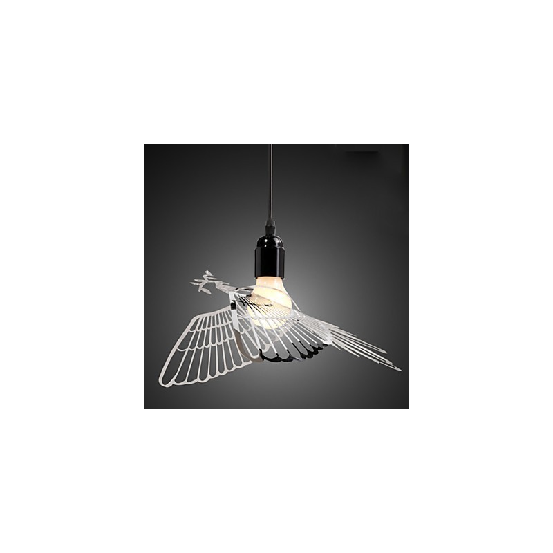 Lámpara colgante de acero inoxidable con forma de pájaro y decoración moderna y creativa