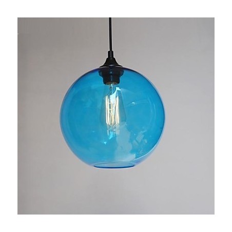 Lámpara colgante moderna de cristal con diseño de burbuja redonda azul Lámpara colgante moderna de cristal con diseño de burbuja redonda azul