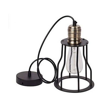 Ideas de buffet de cafetería vintage industrial estadounidense con jaula de hierro forjado, lámpara colgante para sentarse Ideas de buffet de cafetería vintage industrial estadounidense con jaula de hierro forjado, lámpara colgante para sentarse
