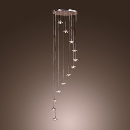Lámpara colgante moderna contemporánea de metal cromado estilo mini cristal