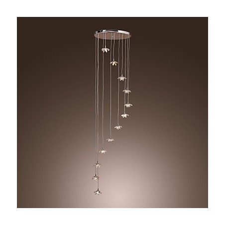 Lámpara colgante moderna contemporánea de metal cromado estilo mini cristal Lámpara colgante moderna contemporánea de metal cromado estilo mini cristal
