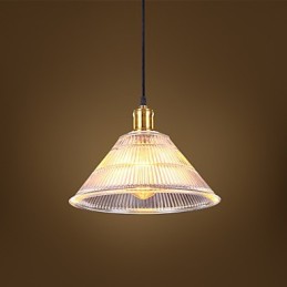 Lámpara colgante retro estilo rural americano con vidrio industrial