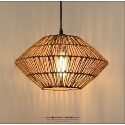 Lámpara colgante vintage de cuerda con una luz