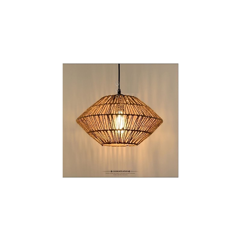 Lámpara colgante vintage de cuerda con una luz