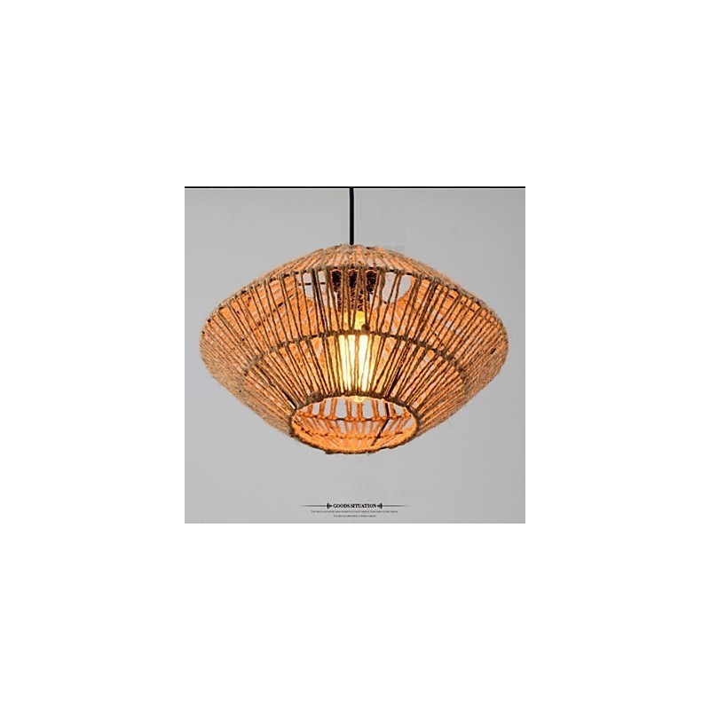Lámpara colgante vintage de cuerda con una luz