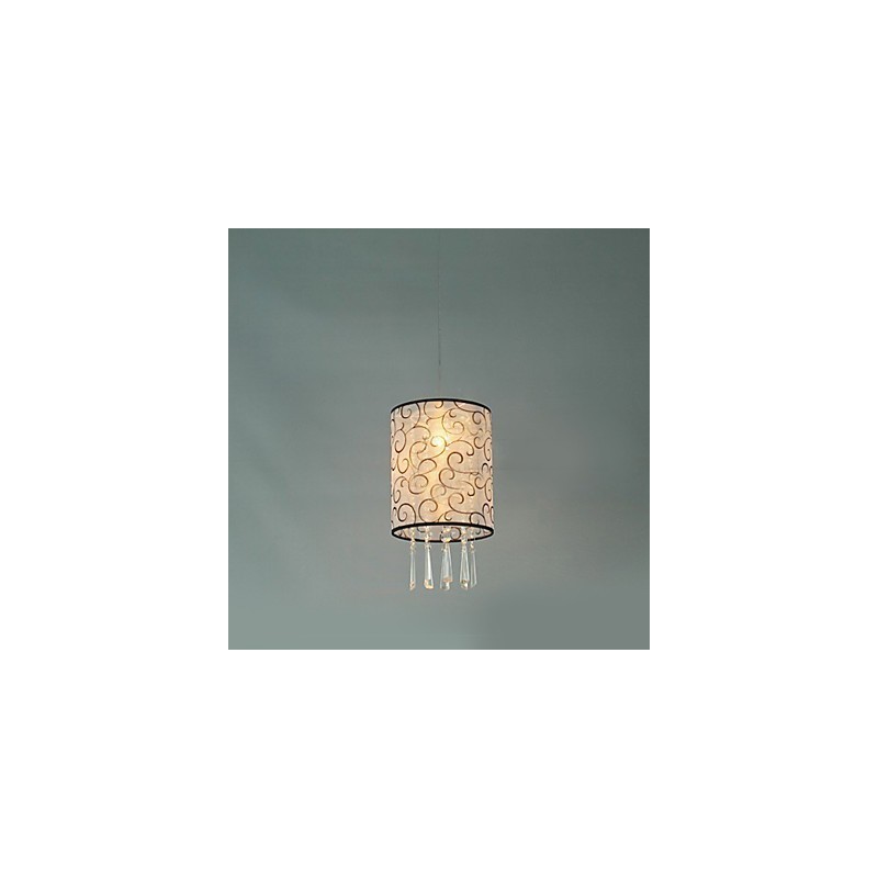 Lámpara colgante moderna y contemporánea de cristal en forma de tambor, estilo mini, galvanizada