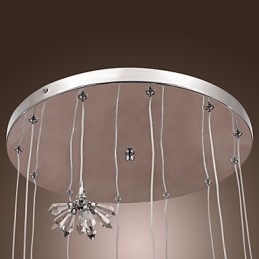 Lámpara colgante moderna contemporánea de metal cromado estilo mini cristal