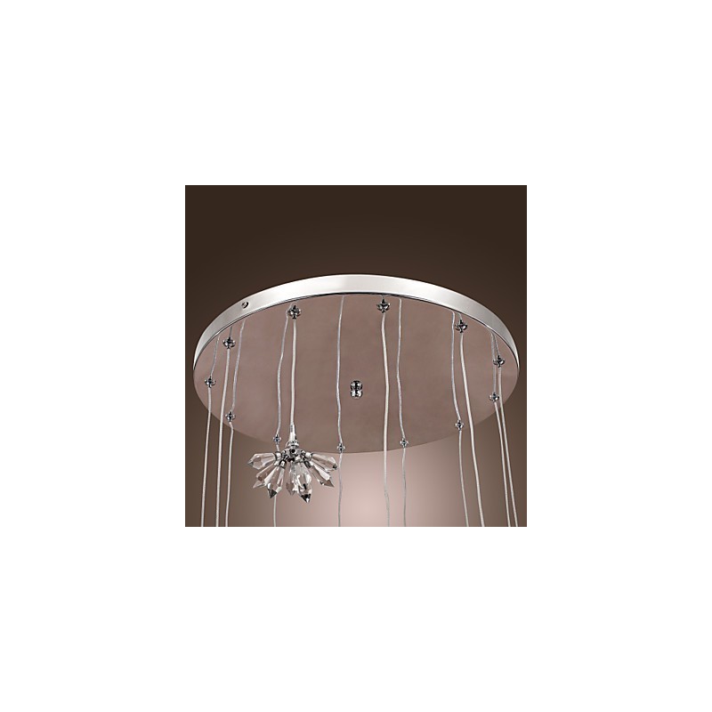 Lámpara colgante moderna contemporánea de metal cromado estilo mini cristal