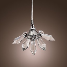 Lámpara colgante moderna contemporánea de metal cromado estilo mini cristal