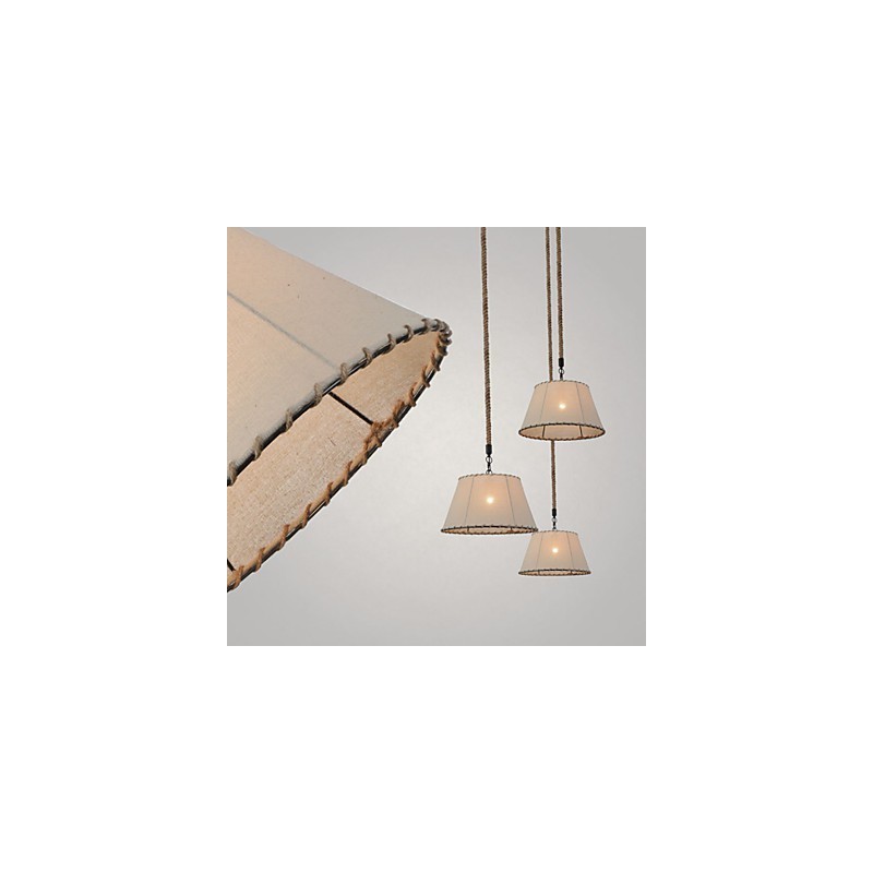 Lámparas colgantes de 1 luz, estilo vintage, estilo industrial, tela amarilla y metales, lámpara colgante