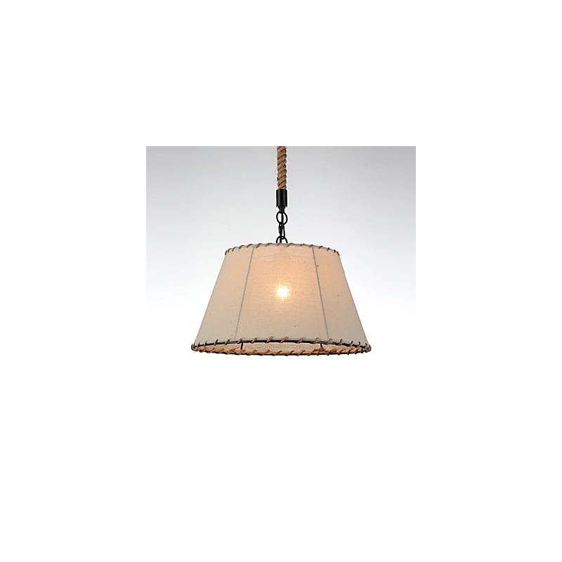 Lámparas colgantes de 1 luz, estilo vintage, estilo industrial, tela amarilla y metales, lámpara colgante