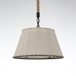 Lámparas colgantes de 1 luz, estilo vintage, estilo industrial, tela amarilla y metales, lámpara colgante