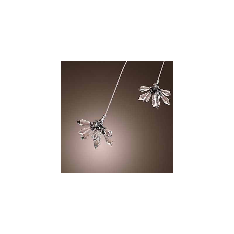 Lámpara colgante moderna contemporánea de metal cromado estilo mini cristal
