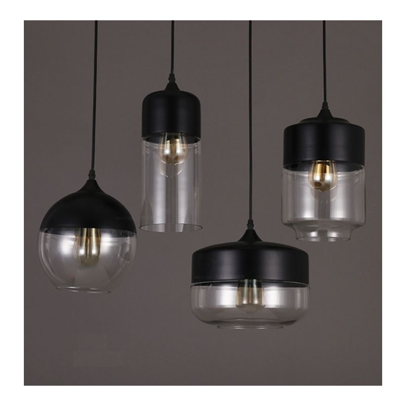 Lámpara de araña de cristal y hierro forjado de la tienda Nordic Creative Stair Shop