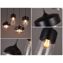 Lámpara de araña de cristal y hierro forjado de la tienda Nordic Creative Stair Shop