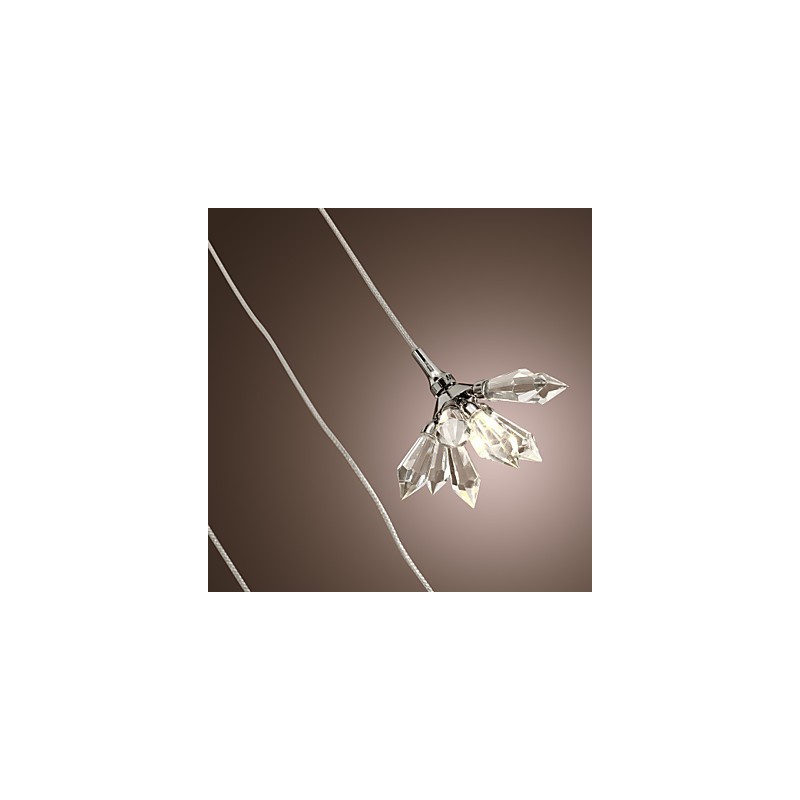Lámpara colgante moderna contemporánea de metal cromado estilo mini cristal