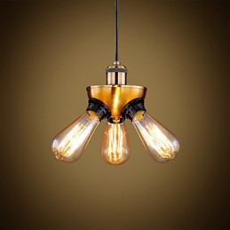 Lámpara colgante de tres pies con cabezal de cobre industrial estilo country americano