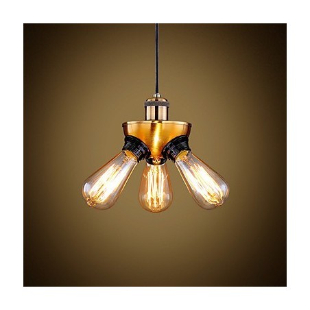 Lámpara colgante de tres pies con cabezal de cobre industrial estilo country americano Lámpara colgante de tres pies con cabezal de cobre industrial estilo country americano