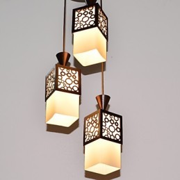 Lámpara colgante estilo americano con diseño de madera estilo country