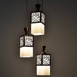 Lámpara colgante estilo americano con diseño de madera estilo country
