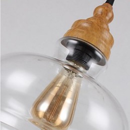 Lámpara de cristal con vetas de madera, estilo norteamericano, que restaura las antiguas costumbres.