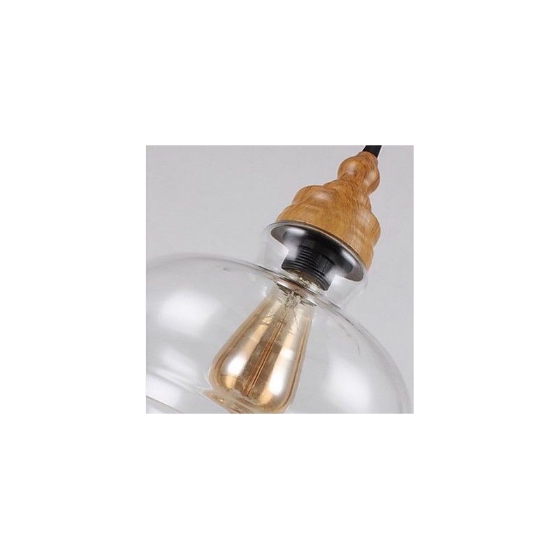 Lámpara de cristal con vetas de madera, estilo norteamericano, que restaura las antiguas costumbres.