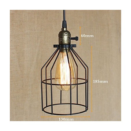 Lámpara de araña de hierro de una sola cabeza, creativa y pequeña, de la industria rural estadounidense