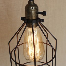 Lámpara de araña de hierro de una sola cabeza, creativa y pequeña, de la industria rural estadounidense