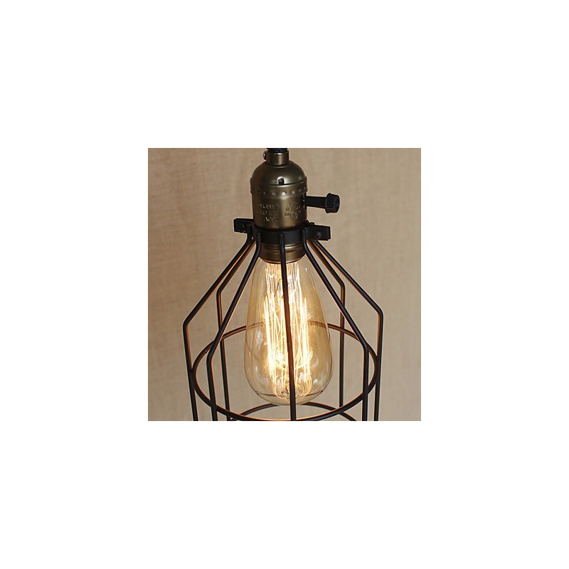 Lámpara de araña de hierro de una sola cabeza, creativa y pequeña, de la industria rural estadounidense