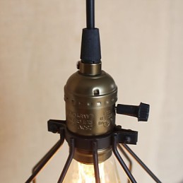 Lámpara de araña de hierro de una sola cabeza, creativa y pequeña, de la industria rural estadounidense