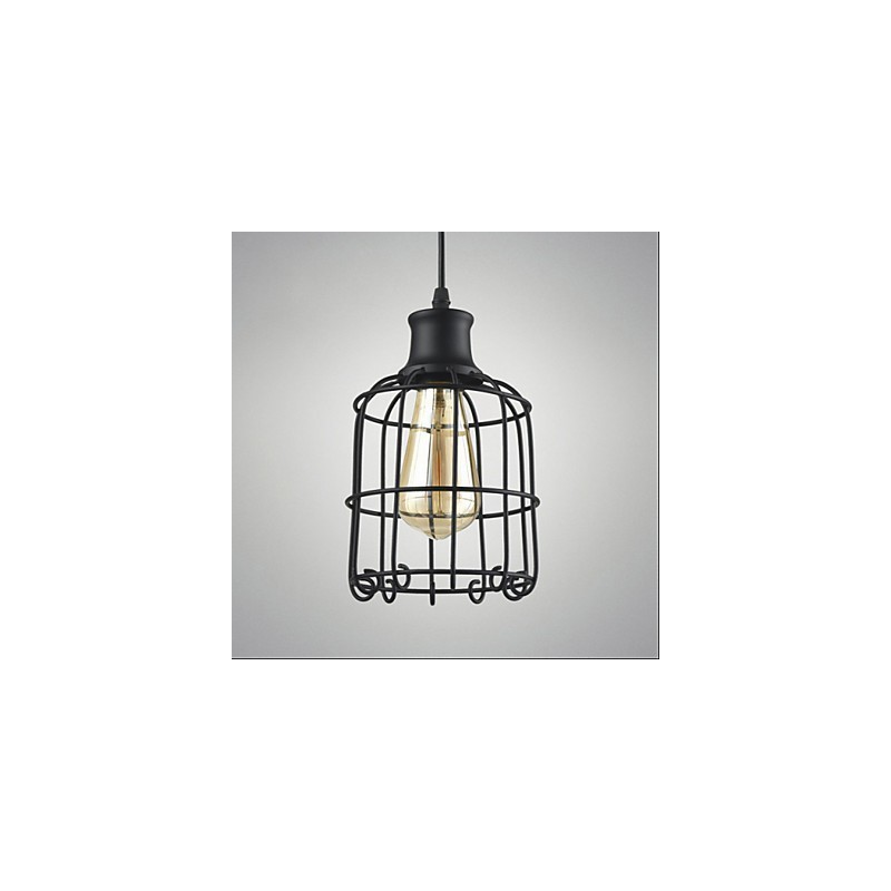 Lámpara colgante Edison vintage con pantalla de jaula