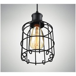 Lámpara colgante Edison vintage con pantalla de jaula