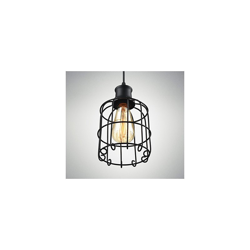 Lámpara colgante Edison vintage con pantalla de jaula