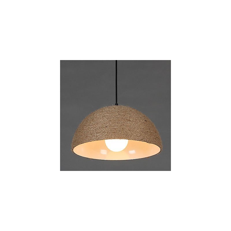 30*Restaure las antiguas costumbres: la idea nórdica: lámpara colgante de cuerda de cáñamo con forma de chimenea semicircular