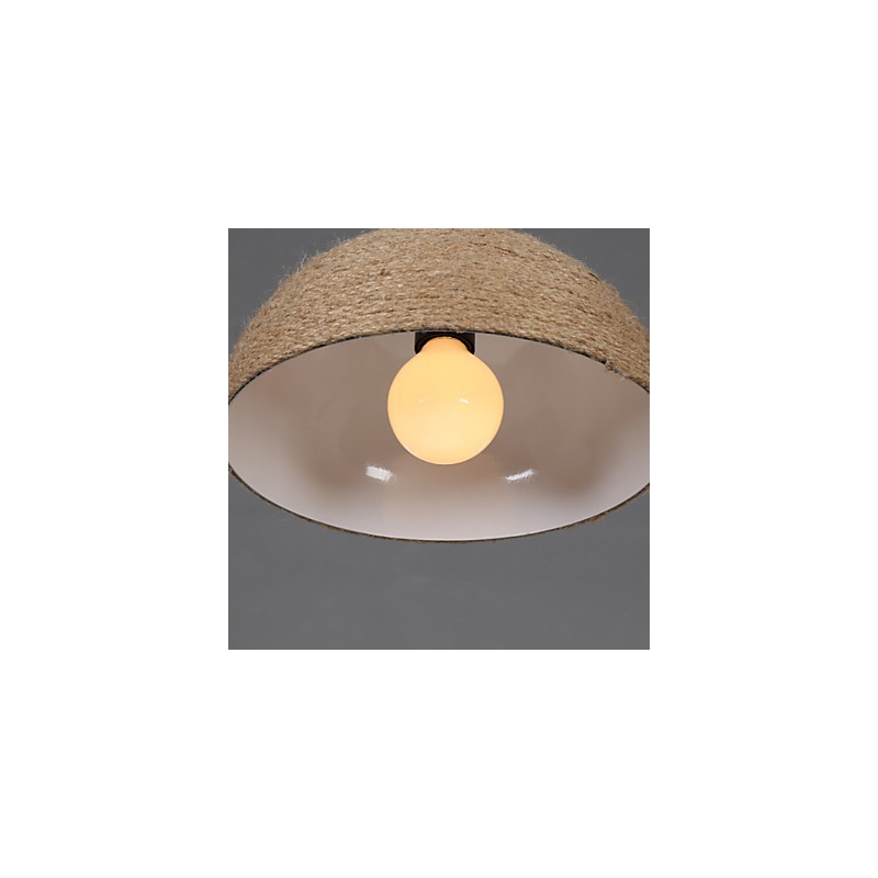 30*Restaure las antiguas costumbres: la idea nórdica: lámpara colgante de cuerda de cáñamo con forma de chimenea semicircular