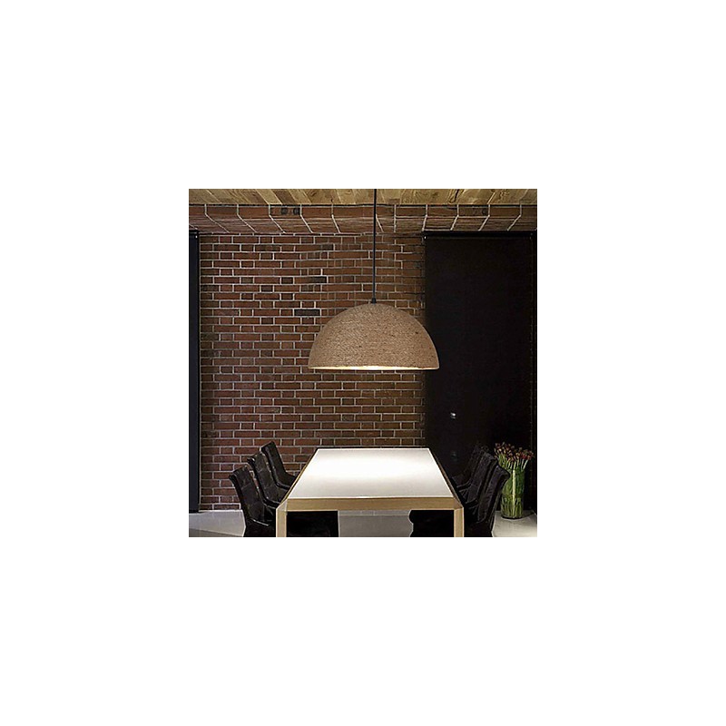 30*Restaure las antiguas costumbres: la idea nórdica: lámpara colgante de cuerda de cáñamo con forma de chimenea semicircular
