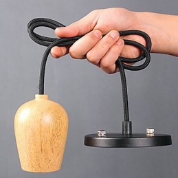 Lámpara colgante de madera de bambú estilo Country Mini Otros para garaje