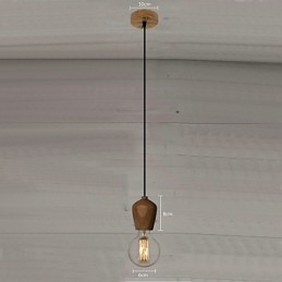 Lámpara colgante de madera de bambú estilo Country Mini Otros para garaje