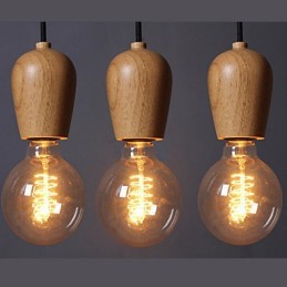 Lámpara colgante de madera de bambú estilo Country Mini Otros para garaje